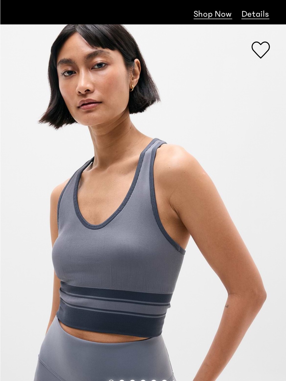 NWT Altheta Recharge Seamless Racer Back Tank in Eclipse/Slate. Ribbed
